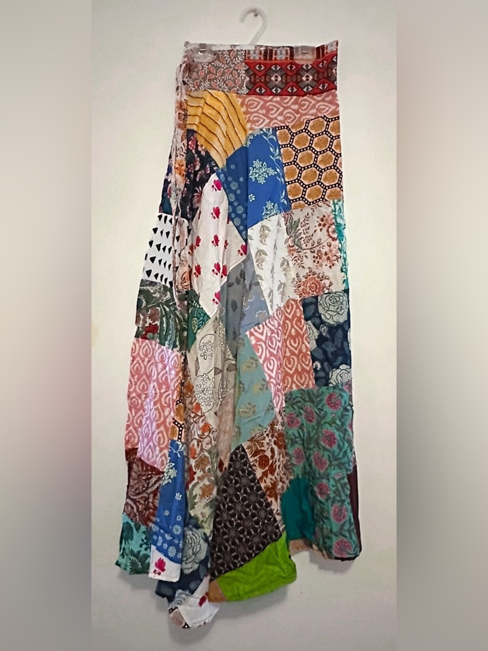 Patchwork Boho Maxi Skirt in Multicolor